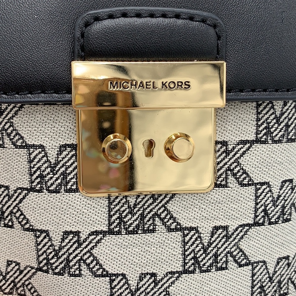 Michael Kors Sloan Editor Small Phone Logo Jacquard Crossbody Black Multi - Picture 13 of 16